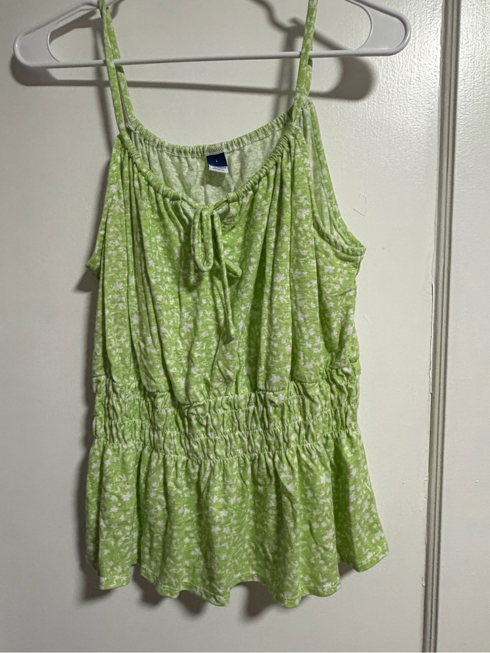 Old Navy Green and White Patterned Tank Top